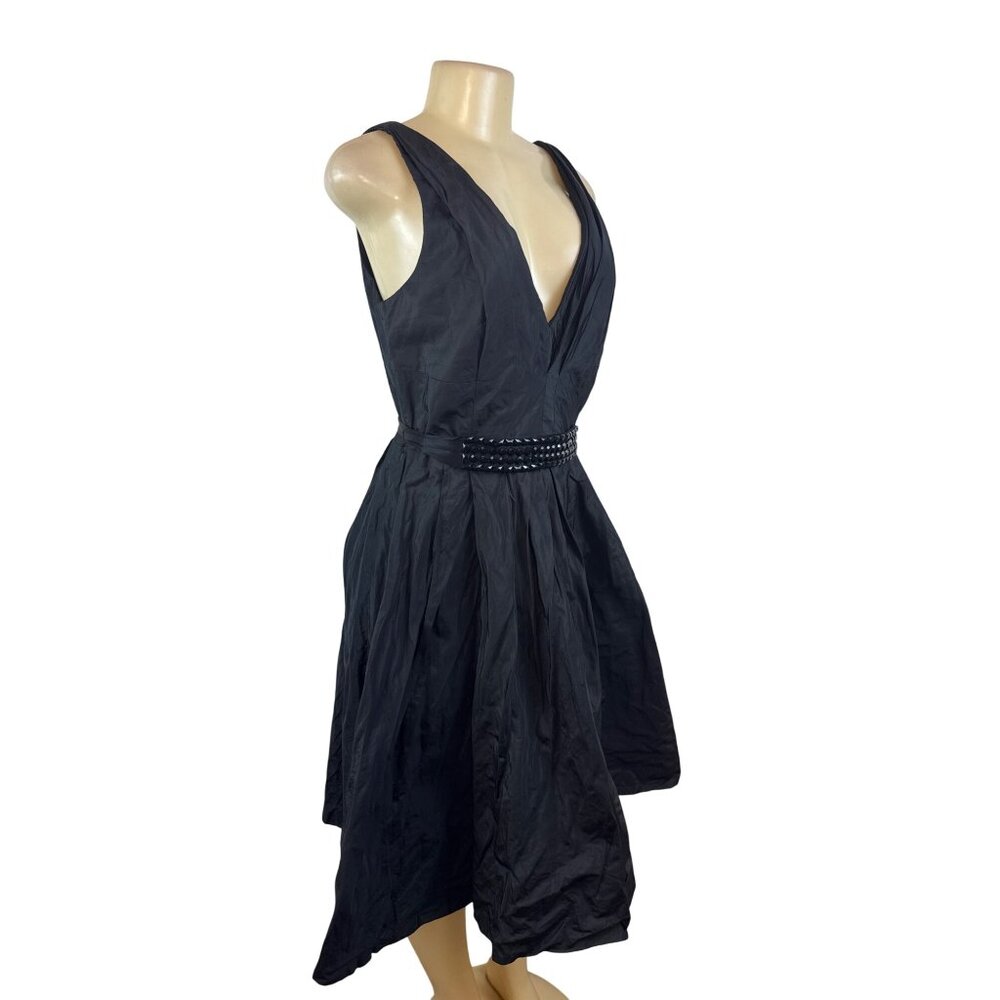 Carmen Marc Valvo Women's Black Sleeveless A-Line Dress Size 12 - New